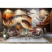 Golden Crest - AI Art Wall Mural for Contemporary Interiors
