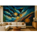 Cosmic Cloudburst Star Rain - Celestial AI Wall Mural