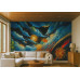 Cosmic Cloudburst Star Rain - Celestial AI Wall Mural