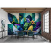 Cubist Botanica Abstract Flora - Artistic AI Wall Mural