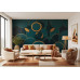 Interlocking Emerald Rings Jewel Tones - Luxury AI Wall Mural