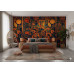 Amber and Teal Mosaic Jewel Tones - Rich AI Wall Mural