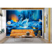 Blue Lagoon Swan - AI Art Wall Mural for Contemporary Interiors Blue Lagoon Swan - AI Art Wall Mural for Contemporary Interiors