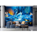 Blue Lagoon Swan - AI Art Wall Mural for Contemporary Interiors Blue Lagoon Swan - AI Art Wall Mural for Contemporary Interiors