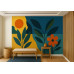 Botanical Abstraction - AI Art Wall Mural for Contemporary Interiors