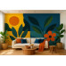 Botanical Abstraction - AI Art Wall Mural for Contemporary Interiors