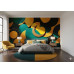Sunlit Golden Crescent Moon Design - Warm AI Wall Mural