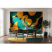 Sunlit Golden Crescent Moon Design - Warm AI Wall Mural