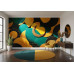Sunlit Golden Crescent Moon Design - Warm AI Wall Mural