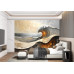 Seascape in Ochre - AI Art Wall Mural for Contemporary Interiors