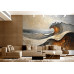 Seascape in Ochre - AI Art Wall Mural for Contemporary Interiors