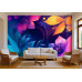 Luminous Bloomscape - AI Art Wall Mural for Contemporary Interiors