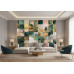 Floral Mosaic - AI Art Wall Mural for Contemporary Interiors
