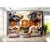 Gilded Medallion Luxury Design - Opulent AI Wall Mural