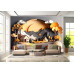 Autumn's Embrace - AI Art Wall Mural for Contemporary Interiors