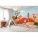 Autumn Paper Hills - AI Art Wall Mural for Contemporary Interiors