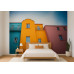Upward Glance at Color Blocks - AI Art Wall Mural for Contemporary Interiors