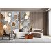 Ochre and Indigo Cosmos - Warm & Cool - AI Art Wall Mural for Contemporary Interiors