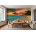 Golden Hour Secluded Beach - AI Art Wall Mural for Contemporary Interiors