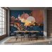 Textured Sunset Citadel - AI Art Wall Mural for Contemporary Interiors