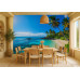 Sun-Drenched Beach Cove - AI Art Wall Mural for Contemporary Interiors