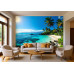 Sun-Drenched Beach Cove - AI Art Wall Mural for Contemporary Interiors