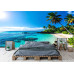 Sun-Drenched Beach Cove - AI Art Wall Mural for Contemporary Interiors