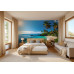 Sun-Drenched Beach Cove - AI Art Wall Mural for Contemporary Interiors