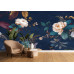 Midnight Botanica - AI Art Wall Mural for Contemporary Interiors
