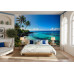 Palm Shadow Rocky Bay - AI Art Wall Mural for Contemporary Interiors