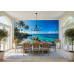 Palm Shadow Rocky Bay - AI Art Wall Mural for Contemporary Interiors