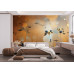 Golden Pollination Nature Scene - Botanical AI Wall Mural