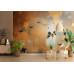 Golden Pollination Nature Scene - Botanical AI Wall Mural