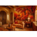 Inferno Forest Canopy - AI Art Wall Mural for Contemporary Interiors Inferno Forest Canopy - AI Art Wall Mural for Contemporary Interiors
