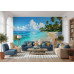 Idyllic Beach Day - AI Art Wall Mural for Contemporary Interiors