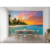 Vibrant Sunset Palm Beach - AI Art Wall Mural for Contemporary Interiors
