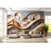 Golden Valley - AI Art Wall Mural for Contemporary Interiors