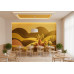 Golden Horizon - AI Art Wall Mural for Contemporary Interiors