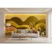 Golden Horizon - AI Art Wall Mural for Contemporary Interiors