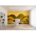 Golden Horizon - AI Art Wall Mural for Contemporary Interiors