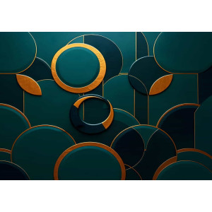 Interlocking Emerald Rings Jewel Tones - Luxury AI Wall Mural