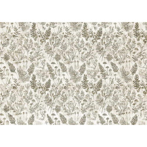 Sepia Woodland Scroll - AI Art Wall Mural for Contemporary Interiors