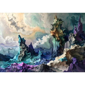 Echoes of Creation Cosmic Birth - Mystical AI Wall Mural