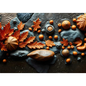 Harvest in the Rain - AI Art Wall Mural for Contemporary Interiors Harvest in the Rain - AI Art Wall Mural for Contemporary Interiors