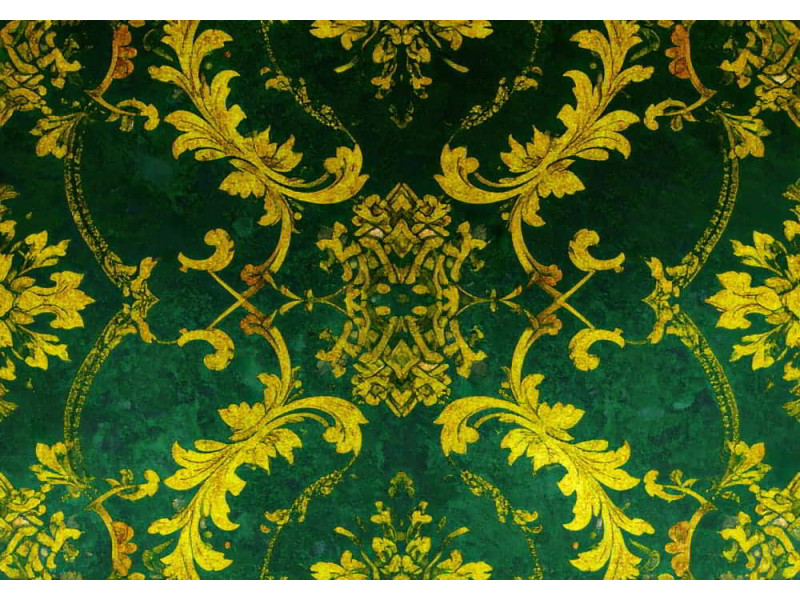 Emerald Baroque - AI Art Wall Mural for Contemporary Interiors