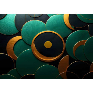 The Emerald Moon Mandala Mystical Design - Spiritual AI Wall Mural