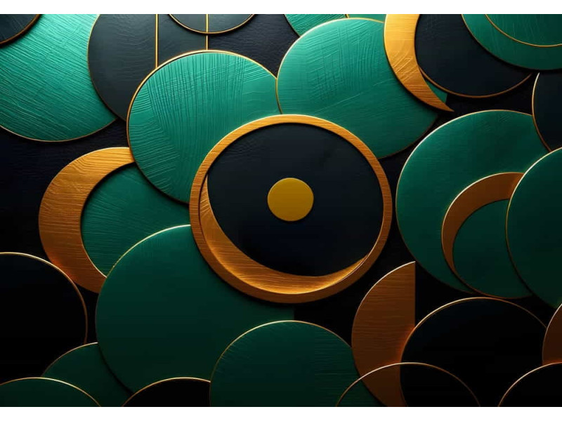 The Emerald Moon Mandala Mystical Design - Spiritual AI Wall Mural