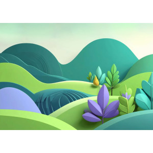 Emerald Valley - AI Art Wall Mural for Contemporary Interiors