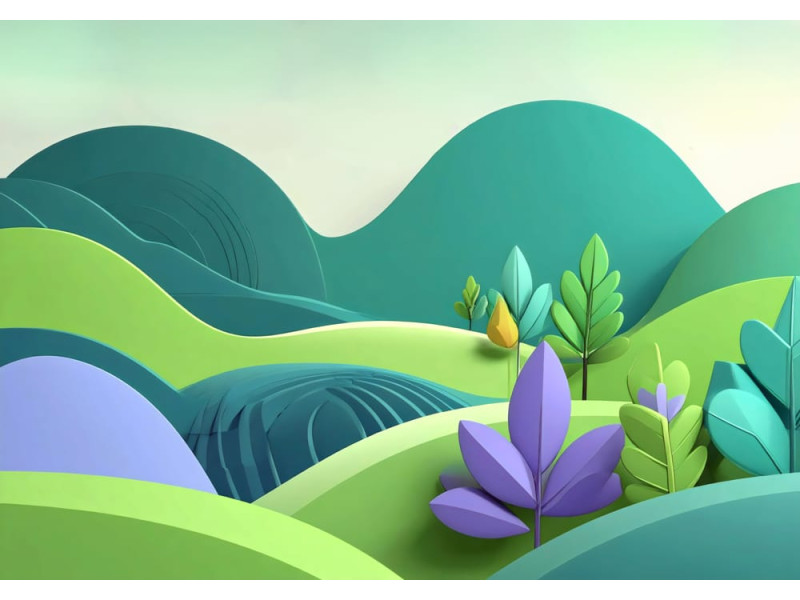 Emerald Valley - AI Art Wall Mural for Contemporary Interiors