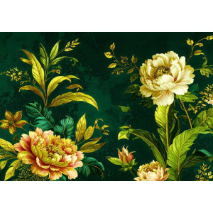 Emerald Garden - AI Art Wall Mural for Contemporary Interiors